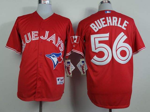 Men Toronto Blue Jays 56 Buehrle Red MLB Jerseys